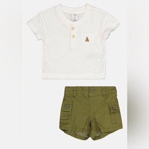 Baby White and Green Shirt by Gap 6-12M